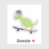 Amerikaanse vlag Dinosaur Skateboarding Sticker (Vel)