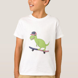 Amerikaanse vlag Dinosaur Skateboarding T-shirt