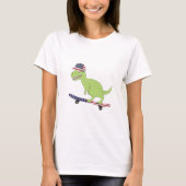 Amerikaanse vlag Dinosaur Skateboarding T-shirt (Voorkant)