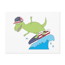 Amerikaanse Vlag Dinosaur Surfend