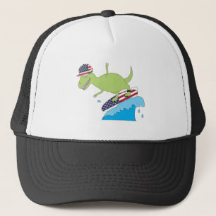 Amerikaanse vlag Dinosaur Surfing Trucker Pet