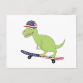 Amerikaanse vlag dinosaurus skeeleren briefkaart (Voorkant)