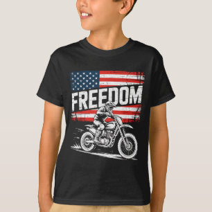 Amerikaanse Vlag Dirt Bike Motocross Illustratie T-shirt