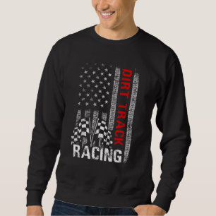 Amerikaanse Vlag Dirt Track Raceauto Motorrijder Trui