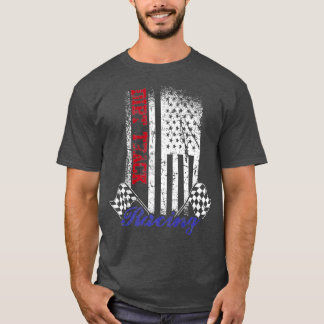  Amerikaanse vlag Dirt Track Racing Race T-shirt