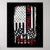 Amerikaanse Vlag Dirt Track-rackchauffeur Poster (Voorkant)
