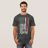 Amerikaanse Vlag Dirt Track-rackchauffeur T-shirt (Voorkant volledig)