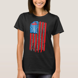 Amerikaanse Vlag Disc Golf Bysket Ketting 4 juli M T-shirt