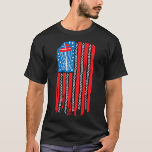Amerikaanse Vlag Disc Golf Sket Keten 4 juli Heren T-shirt