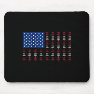 Amerikaanse Vlag Disc Golf Speler Mannen Vrouwen V Muismat