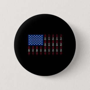 Amerikaanse Vlag Disc Golf Speler Mannen Vrouwen V Ronde Button 5,7 Cm