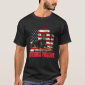 -Amerikaanse vlag Doberman Pinscher Dog T-shirt (Voorkant)