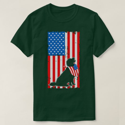 Amerikaanse vlag Dog 4 juli T-shirt (Design voorkant)