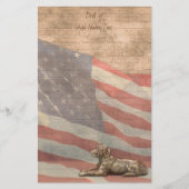 Amerikaanse vlag Dog Briefpapier (Voorkant)