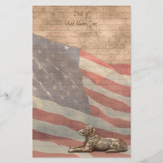 Amerikaanse vlag Dog Briefpapier (Voorkant)