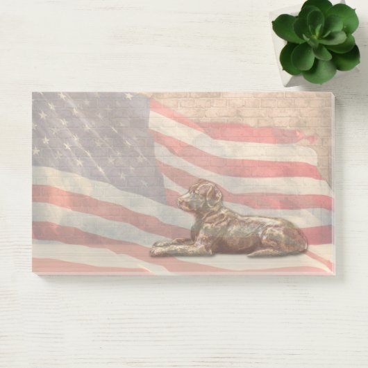 Amerikaanse vlag Dog Large Post, merkt op Post-it® Notes (Kantoor)
