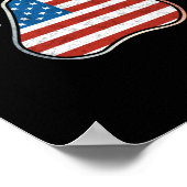 Amerikaanse vlag Dog Patriot op 4 juli Paw Print (Hoek)