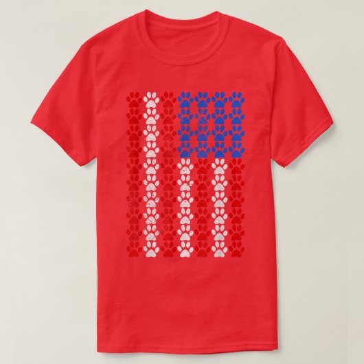 Amerikaanse vlag Dog Paw Pride T-shirt (Design voorkant)