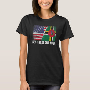 Amerikaanse vlag & Dominica vlag Beste man ooit FA T-shirt