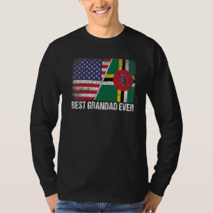 Amerikaanse vlag & Dominica vlag beste opa ooit FA T-shirt