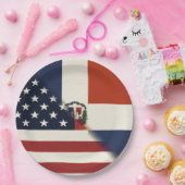 Amerikaanse vlag Dominicaanse Republiek | US D.R. Papieren Bordje (Feest)