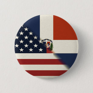 Amerikaanse vlag Dominicaanse Republiek   US D.R. Ronde Button 5,7 Cm