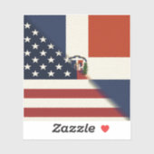Amerikaanse vlag Dominicaanse Republiek | US D.R.  Sticker (Vel)
