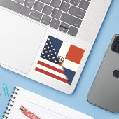 Amerikaanse vlag Dominicaanse Republiek | US D.R.  Sticker (Laptop met iPhone)