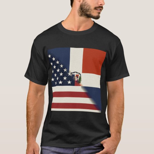 Amerikaanse vlag Dominicaanse Republiek | US D.R.  T-shirt (Voorkant)