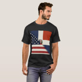 Amerikaanse vlag Dominicaanse Republiek | US D.R.  T-shirt (Voorkant volledig)