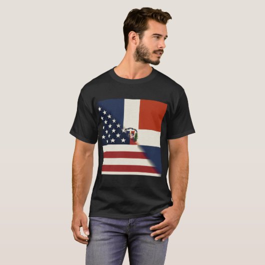 Amerikaanse vlag Dominicaanse Republiek | US D.R.  T-shirt (Voorkant volledig)