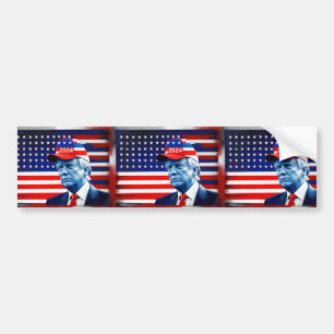 Amerikaanse vlag Donald Trump 2024 Bumpersticker