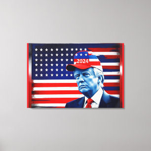 Amerikaanse vlag Donald Trump 2024 Canvas Afdruk