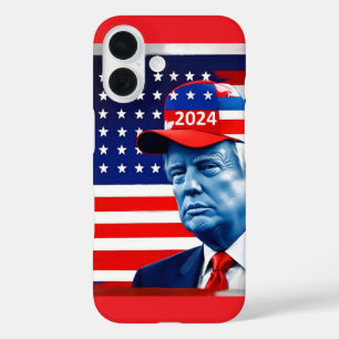 Amerikaanse vlag Donald Trump 2024 iPhone 16 Hoesje