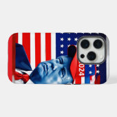 Amerikaanse vlag Donald Trump 2024 iPhone Hoesje (Achterkant horizontaal)