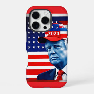 Amerikaanse vlag Donald Trump 2024 iPhone 16 Pro Hoesje
