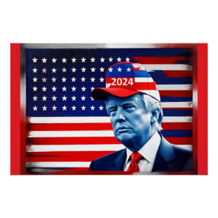 Amerikaanse vlag Donald Trump 2024 Perfect Poster