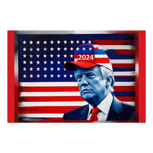 Amerikaanse vlag Donald Trump 2024 Perfect Poster (Voorkant)
