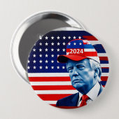 Amerikaanse vlag Donald Trump 2024 Ronde Button 4,0 Cm (Voorkant /achterkant)