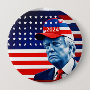 Amerikaanse vlag Donald Trump 2024 Ronde Button 4,0 Cm