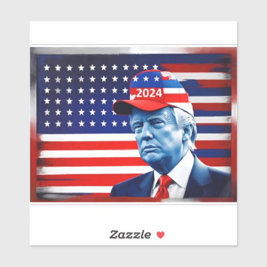 Amerikaanse vlag Donald Trump 2024 Sticker (Vel)
