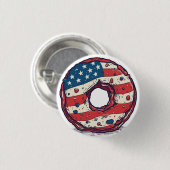 🍩 Amerikaanse vlag donut Ronde Button 3,2 Cm (Voorkant /achterkant)