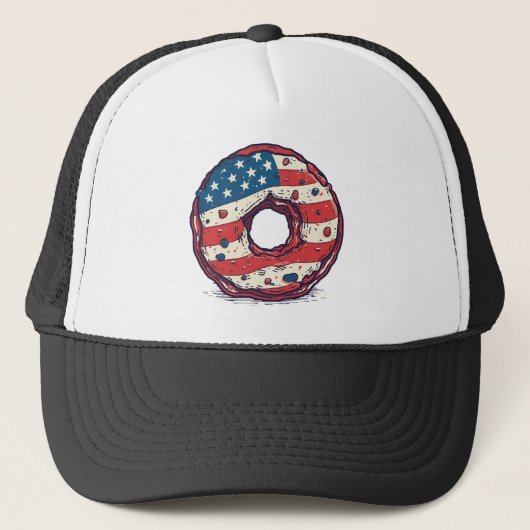 🍩 Amerikaanse vlag donut Trucker Pet (Voorkant)
