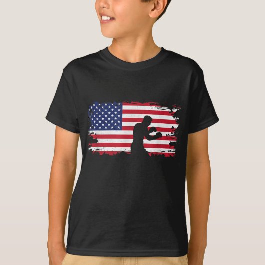 Amerikaanse vlag-doos - Boxer-doos T-shirt (Voorkant)