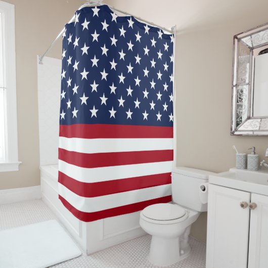 Amerikaanse vlag douchegordijn (In situ)