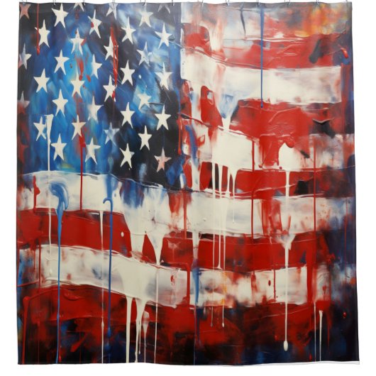 Amerikaanse vlag douchegordijn (Voorkant)