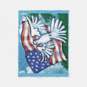 Amerikaanse vlag Dove Fleece Deken (Voorkant)