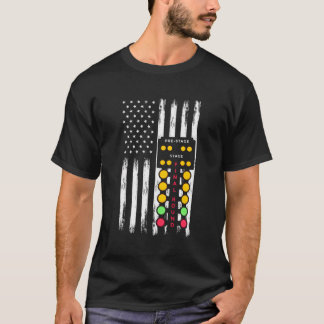 Amerikaanse vlag drag racing strip boom licht slep t-shirt