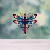 Amerikaanse Vlag Dragonfly Patriottische 4th of Ju Acryl Bord (Neutraal)