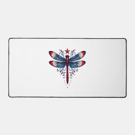 Amerikaanse Vlag Dragonfly Patriottische 4th of Ju Bureaumat (Voorkant)